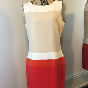 Sharagano Midi Sheath Sleeveless Dress